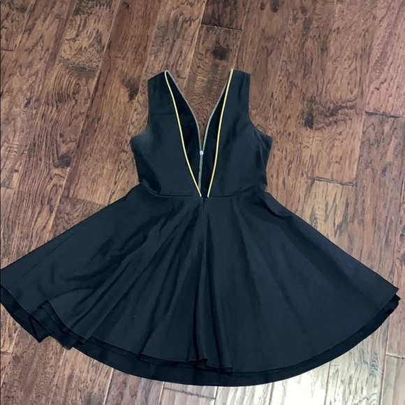 Ark & Co. Gold Zipper Black Dress - Picture 2 of 2